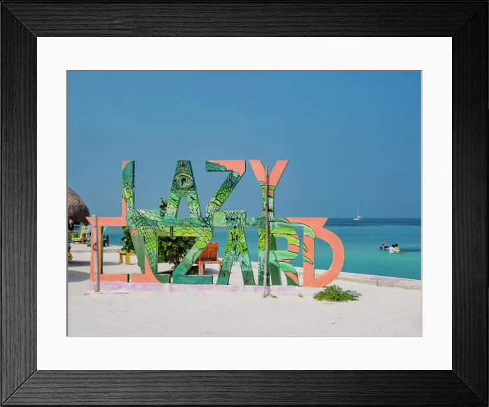 Framed Print : The Lazy Lizard Letters, The Split, Caye Caulker, Belize District, Belize Framed Print : The Lazy Lizard Letters, The Split, Caye Caulker, Belize District, Belize