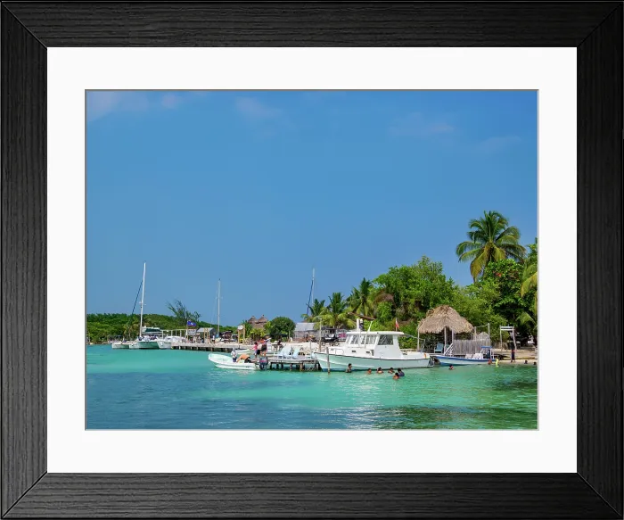Framed Print : Waterfront of Caye Caulker, Belize District, Belize Framed Print : Waterfront of Caye Caulker, Belize District, Belize