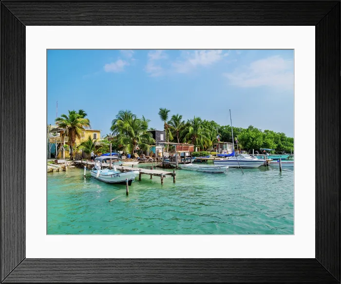 Framed Print : Waterfront of Caye Caulker, Belize District, Belize Framed Print : Waterfront of Caye Caulker, Belize District, Belize