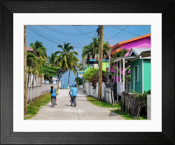 Framed Print : Street of Caye Caulker Village, Caye Caulker, Belize District, Belize Framed Print : Street of Caye Caulker Village, Caye Caulker, Belize District, Belize