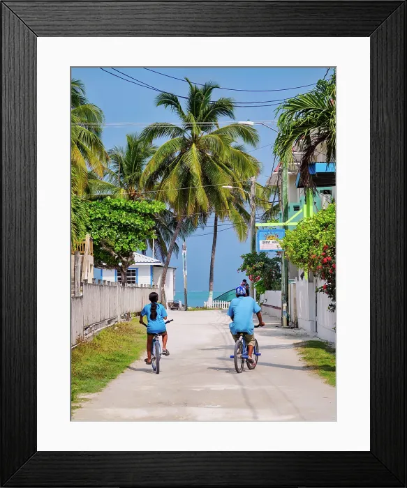 Framed Print : Street of Caye Caulker Village, Caye Caulker, Belize District, Belize Framed Print : Street of Caye Caulker Village, Caye Caulker, Belize District, Belize