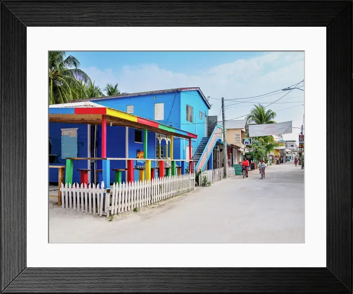 Framed Print : Street of Caye Caulker Village, Caye Caulker, Belize District, Belize Framed Print : Street of Caye Caulker Village, Caye Caulker, Belize District, Belize