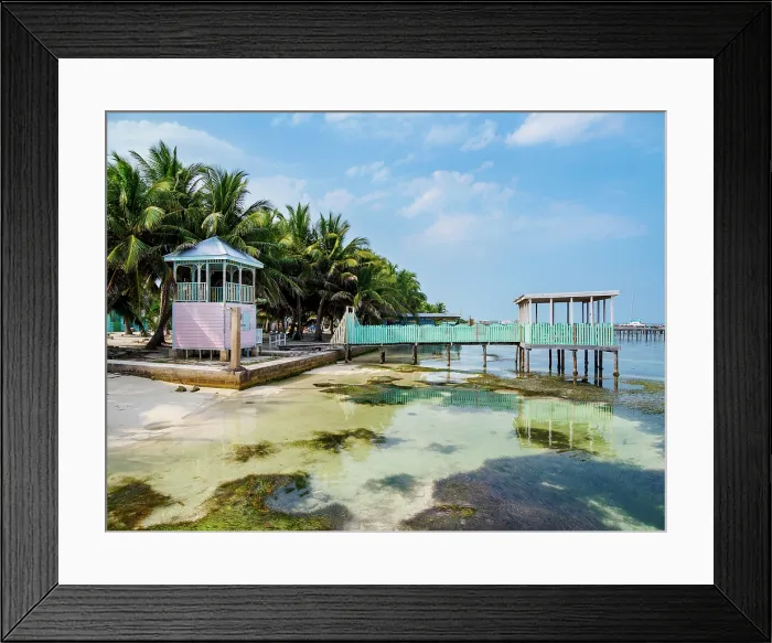 Framed Print : Waterfront of Caye Caulker, Belize District, Belize Framed Print : Waterfront of Caye Caulker, Belize District, Belize