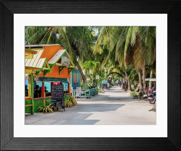 Framed Print : Street of Caye Caulker Village, Caye Caulker, Belize District, Belize Framed Print : Street of Caye Caulker Village, Caye Caulker, Belize District, Belize