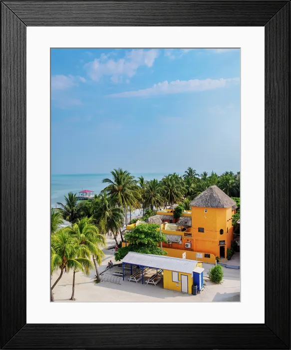 Framed Print : Caye Caulker Village, elevated view, Caye Caulker, Belize District, Belize Framed Print : Caye Caulker Village, elevated view, Caye Caulker, Belize District, Belize