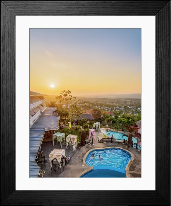 Framed Print : Cahal Pech Village Resort at sunset, Cayo District, Belize Framed Print : Cahal Pech Village Resort at sunset, Cayo District, Belize