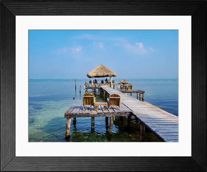 Framed Print : Jetty at the waterfront of Caye Caulker, Belize District, Belize Framed Print : Jetty at the waterfront of Caye Caulker, Belize District, Belize