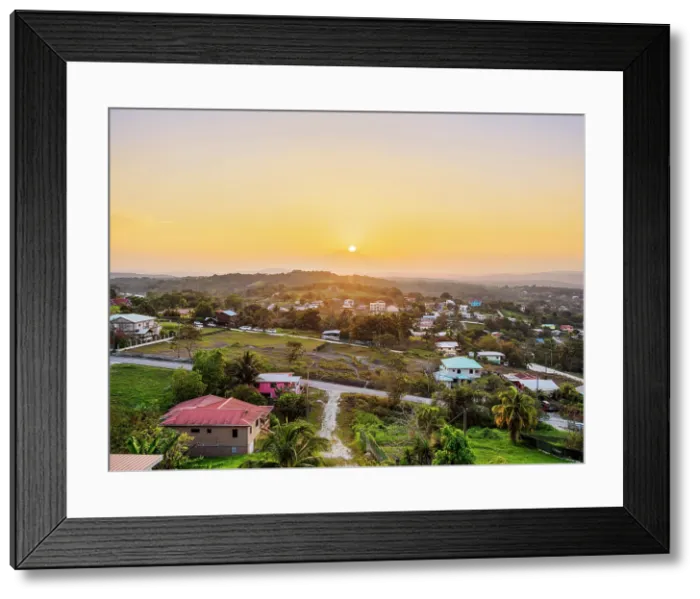 Framed Print : Townscape of San Ignacio at sunset, Cayo District, Belize Framed Print : Townscape of San Ignacio at sunset, Cayo District, Belize
