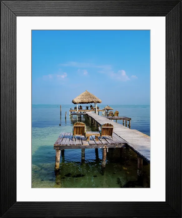 Framed Print : Jetty at the waterfront of Caye Caulker, Belize District, Belize Framed Print : Jetty at the waterfront of Caye Caulker, Belize District, Belize