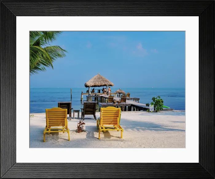Framed Print : Waterfront of Caye Caulker, Belize District, Belize Framed Print : Waterfront of Caye Caulker, Belize District, Belize