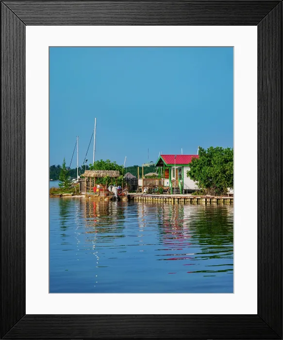 Framed Print : Waterfront of Caye Caulker, Belize District, Belize Framed Print : Waterfront of Caye Caulker, Belize District, Belize