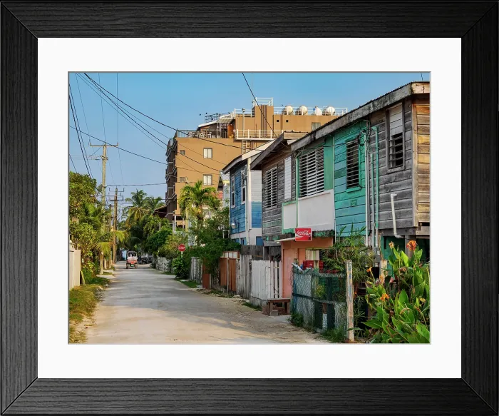 Framed Print : Street of Caye Caulker Village, Caye Caulker, Belize District, Belize Framed Print : Street of Caye Caulker Village, Caye Caulker, Belize District, Belize