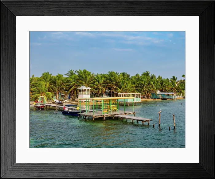 Framed Print : Waterfront of Caye Caulker, Belize District, Belize Framed Print : Waterfront of Caye Caulker, Belize District, Belize