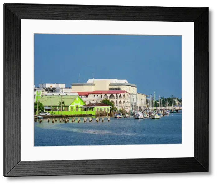Framed Print : Waterfront of Belize City, Belize District, Belize