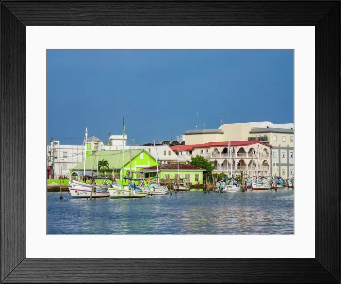 Framed Print : View towards the St Andrew's presbyterian church at the waterfront of Belize City, Belize District, Belize Framed Print : View towards the St Andrew's presbyterian church at the waterfront of Belize City, Belize District, Belize