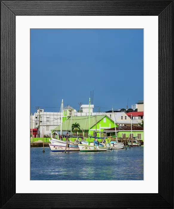 Framed Print : View towards the St Andrew's presbyterian church at the waterfront of Belize City, Belize District, Belize Framed Print : View towards the St Andrew's presbyterian church at the waterfront of Belize City, Belize District, Belize
