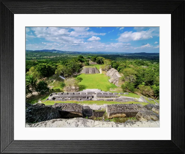 Framed Print : Xunantunich Archaeological Site, elevated view from El Castillo, Cayo District, Belize