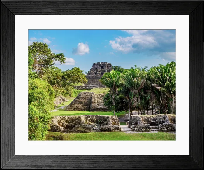 Framed Print : View towards El Castillo, Xunantunich Archaeological Site, Cayo District, Belize