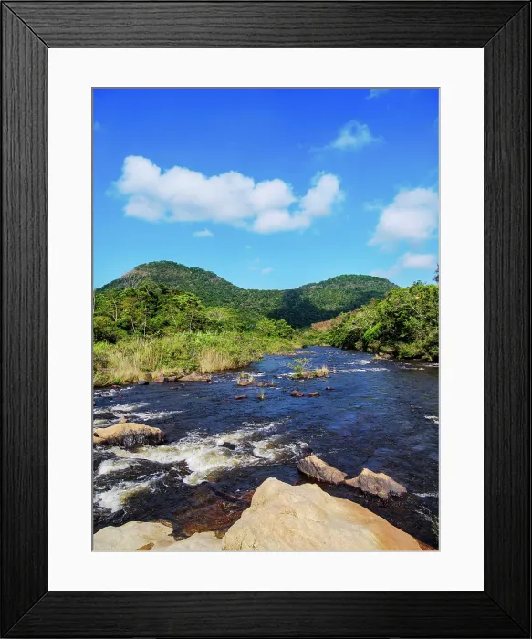 Framed Print : Macal River seen from the road to Caracol Ruins, Cayo District, Belize