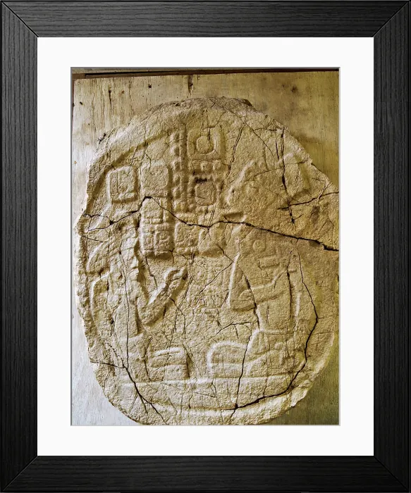 Framed Print : Stela at Caracol Archaeological Site, Cayo District, Belize