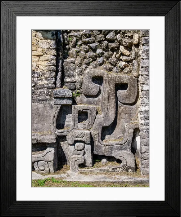 Framed Print : Mayan Ruins at Plaza A, detailed view, Caracol Archaeological Site, Cayo District, Belize