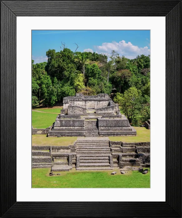 Framed Print : Temple of the Wooden Lintel, elevated view, Plaza A, Caracol Archaeological Site, Cayo District, Belize Framed Print : Temple of the Wooden Lintel, elevated view, Plaza A, Caracol Archaeological Site, Cayo District, Belize