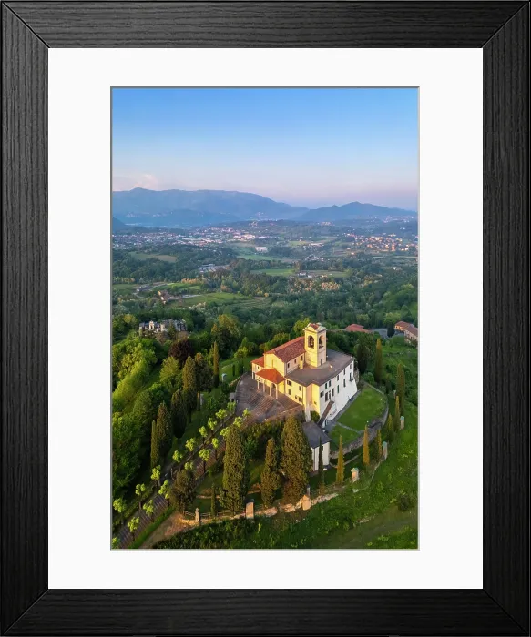 Framed Print : Santuario della Beata Vergine del Carmelo at the top of a hill at sunset in spring. Montevecchia, Lecco district, Lombardy, Italy Framed Print : Santuario della Beata Vergine del Carmelo at the top of a hill at sunset in spring. Montevecchia, Lecco district, Lombardy, Italy