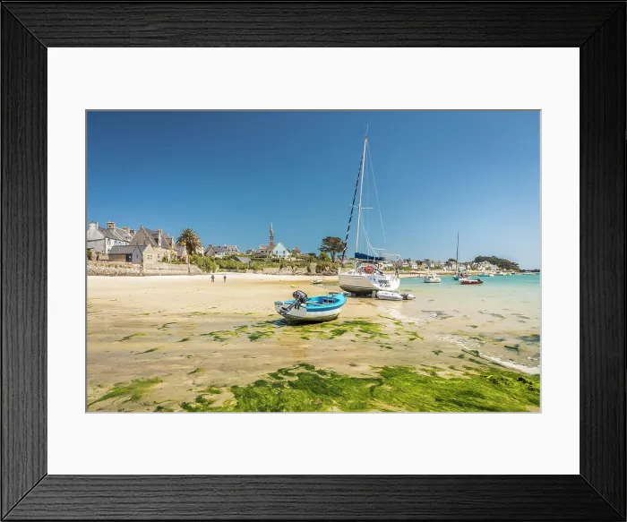 Framed Print : Harbor at low tide on the Ile de Batz, Finistere, Brittany, France Framed Print : Harbor at low tide on the Ile de Batz, Finistere, Brittany, France