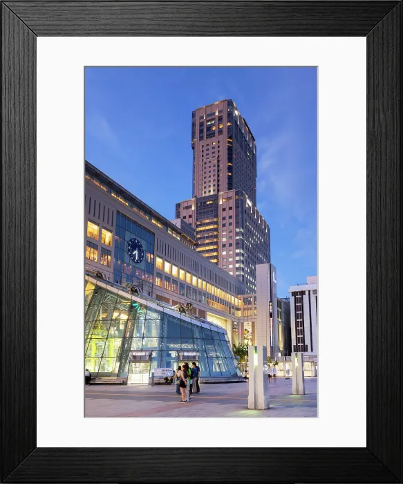Framed Print : JR Tower and train station at dusk, Sapporo, Hokkaido, Japan Framed Print : JR Tower and train station at dusk, Sapporo, Hokkaido, Japan