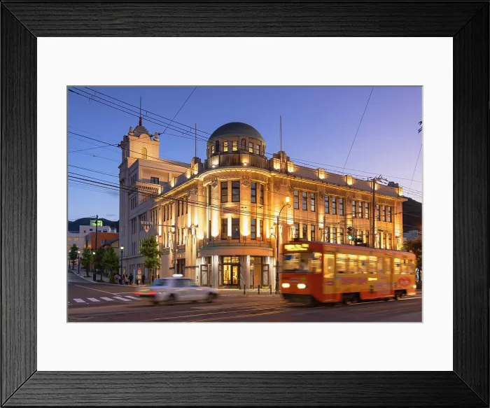 Framed Print : Former Marui Imai Department Store at dusk, Hakodate, Hokkaido, Japan Framed Print : Former Marui Imai Department Store at dusk, Hakodate, Hokkaido, Japan
