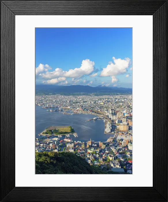 Framed Print : Aerial view of Hakodate, Hokkaido, Japan