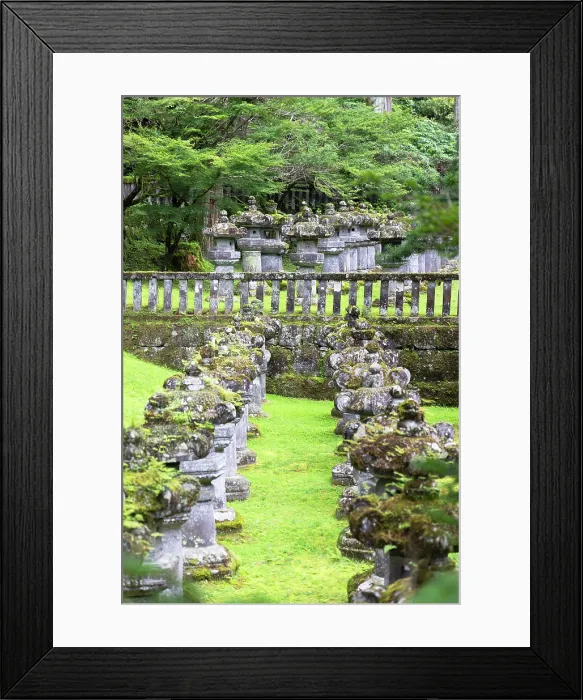 Framed Print : Stone lanterns of Mausoleum of Iemitsu at Rinnoji Temple (UNESCO World Heritage Site), Nikko, Tochigi, Japan