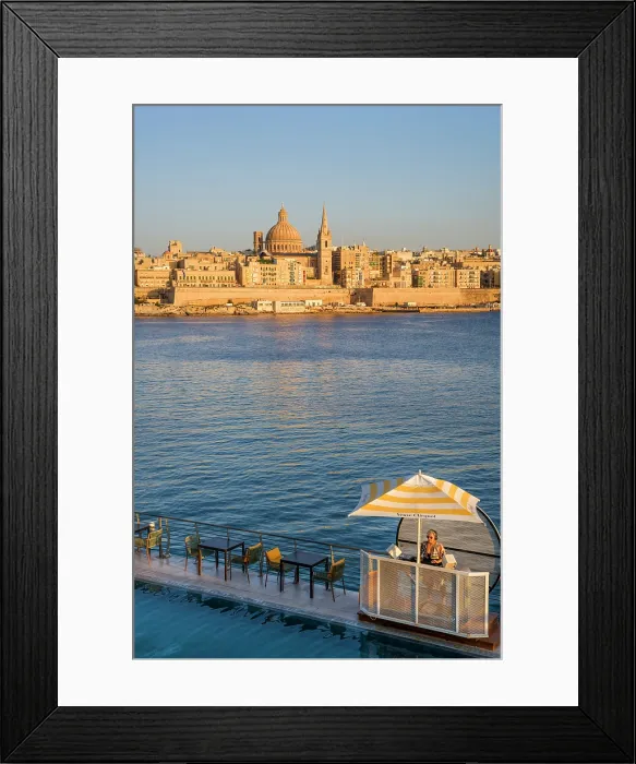 Framed Print : Skyline with Basilica of our Lady of Mount Carmel Dome and St.Pauls Anglican Cathedral Spire, Valletta, Malta Framed Print : Skyline with Basilica of our Lady of Mount Carmel Dome and St.Pauls Anglican Cathedral Spire, Valletta, Malta