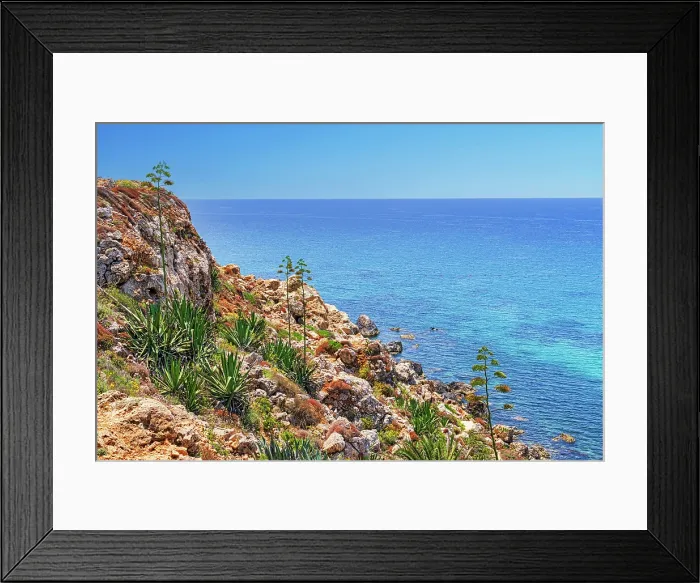 Framed Print : Golden Bay famous for its soft golden Beach sand, Malta Framed Print : Golden Bay famous for its soft golden Beach sand, Malta