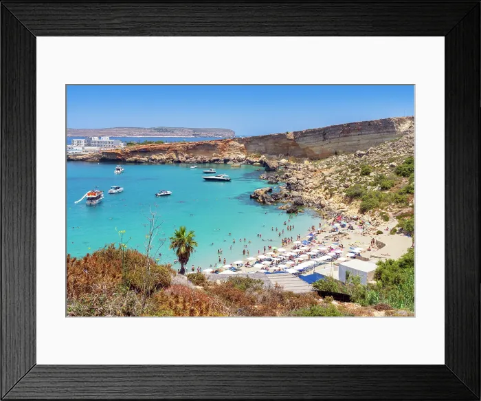 Framed Print : Paradise Bay Beach, Mellieha, Malta Framed Print : Paradise Bay Beach, Mellieha, Malta