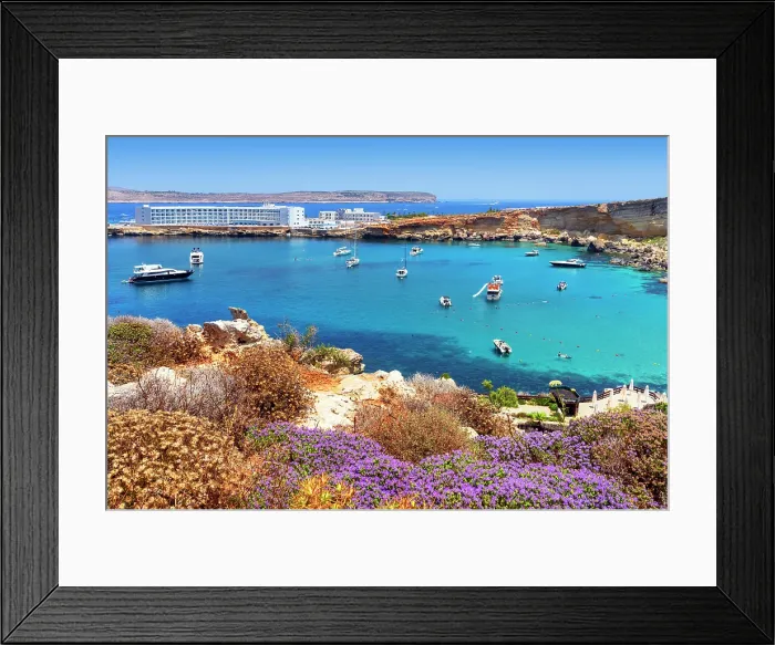 Framed Print : Paradise Bay Beach, Mellieha, Malta Framed Print : Paradise Bay Beach, Mellieha, Malta