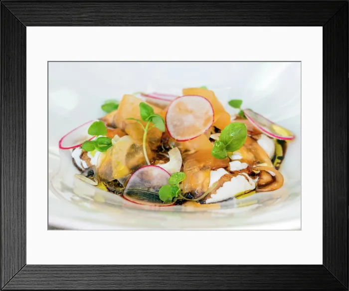Framed Print : Hotel Phoenicia, Restaurant Contessa Burrata salad, Valletta, Malta Framed Print : Hotel Phoenicia, Restaurant Contessa Burrata salad, Valletta, Malta