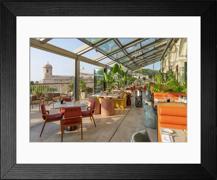 Framed Print : Hotel Phoenicia, Restaurant Contessa, Valletta, Malta Framed Print : Hotel Phoenicia, Restaurant Contessa, Valletta, Malta