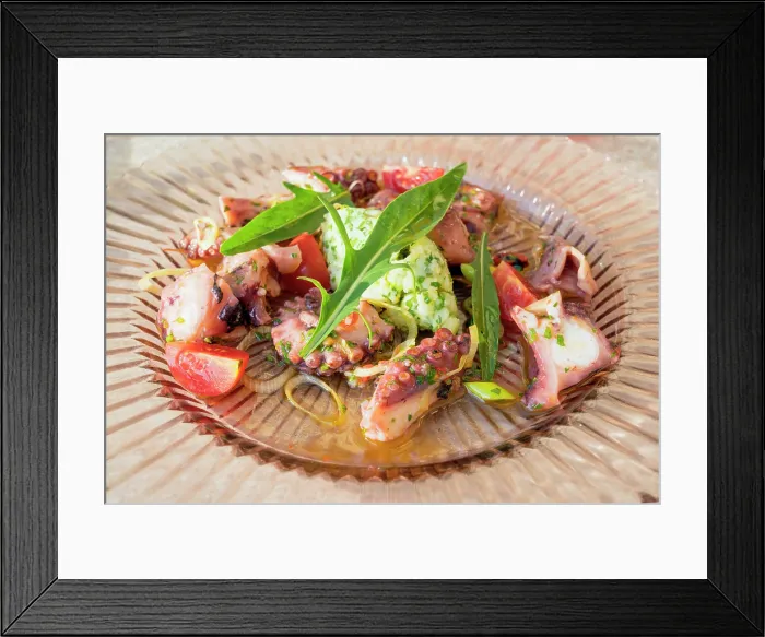 Framed Print : Hotel Phoenicia, Restaurant Contessa Local Grilled Octopus, Valletta, Malta Framed Print : Hotel Phoenicia, Restaurant Contessa Local Grilled Octopus, Valletta, Malta
