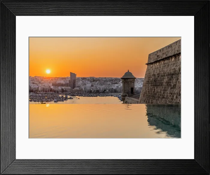Framed Print : Hotel Phoenicia, Sunset Pool View of the City of Sliema, Valletta, Malta Framed Print : Hotel Phoenicia, Sunset Pool View of the City of Sliema, Valletta, Malta
