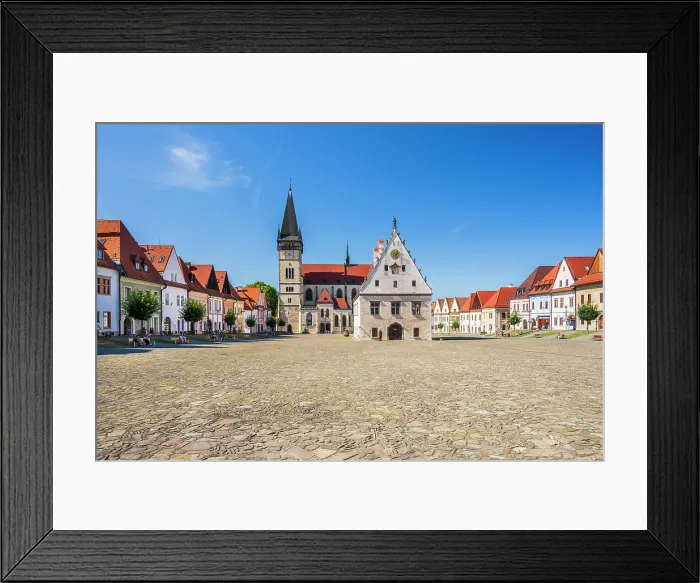 Framed Print : Town Hall Square (Radnicne namestie) with Church of St. Aegidius, Bardejov, Presov, Slovakia Framed Print : Town Hall Square (Radnicne namestie) with Church of St. Aegidius, Bardejov, Presov, Slovakia
