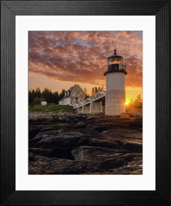 Framed Print : Sunrise from Marshall Point Lighthouse, Port Clyde, Maine, USA Framed Print : Sunrise from Marshall Point Lighthouse, Port Clyde, Maine, USA