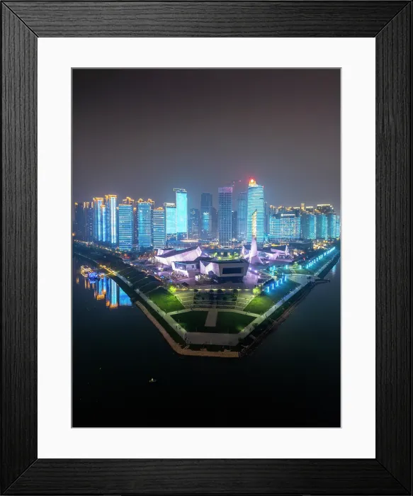 Framed Print : China, Hunan Province, Changsha City. Delta of Xiang and Liuyang Rivers. Binjang Cultural Park with Changsha Concert Hall, Museum, Planning Exhibition Hall and Library Framed Print : China, Hunan Province, Changsha City. Delta of Xiang and Liuyang Rivers. Binjang Cultural Park with Changsha Concert Hall, Museum, Planning Exhibition Hall and Library
