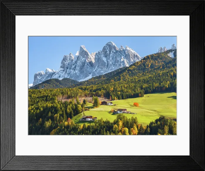 Framed Print : Funes valley, Odle Dolomites, South Tyrol, Trentino Alto Adige, Bolzano province, Italy