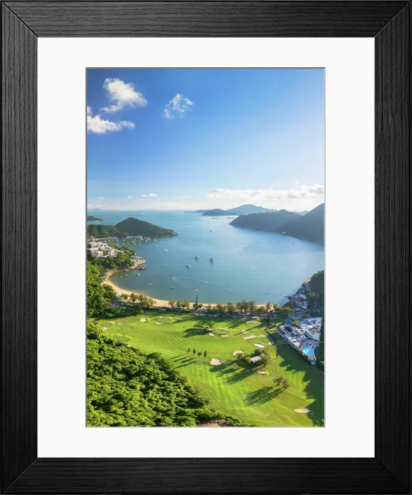 Framed Print : Hong Kong Golf Club and Deep Water Bay Beach, Hong Kong Island, Hong Kong, China Framed Print : Hong Kong Golf Club and Deep Water Bay Beach, Hong Kong Island, Hong Kong, China