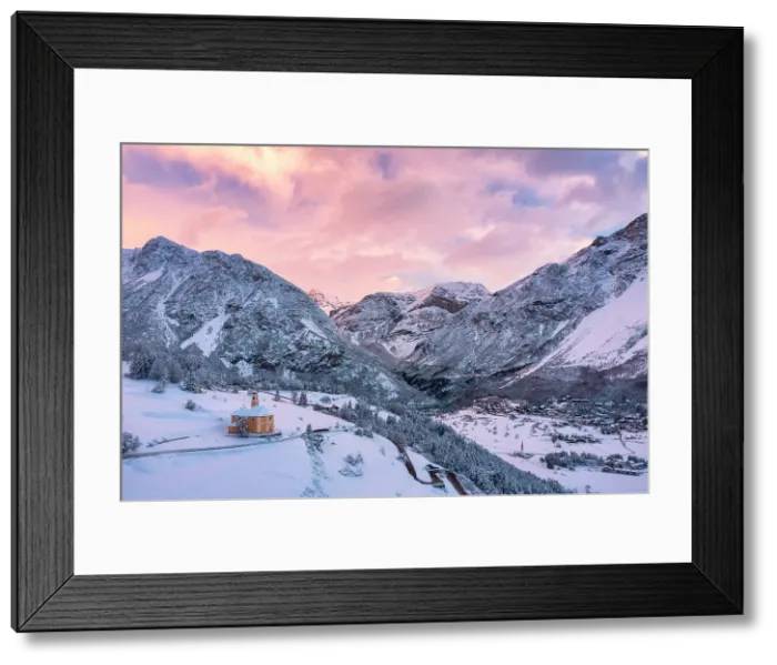 Framed Print : Madonna di Oga's Church during winter, Bormio, Province of Sondrio, Valtellina, Lombardy, Italy Framed Print : Madonna di Oga's Church during winter, Bormio, Province of Sondrio, Valtellina, Lombardy, Italy