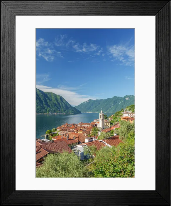 Framed Print : Sala Comacina town and lake Como from Greenway del Lago di Como path, Como province, Lombardy, Italy Framed Print : Sala Comacina town and lake Como from Greenway del Lago di Como path, Como province, Lombardy, Italy