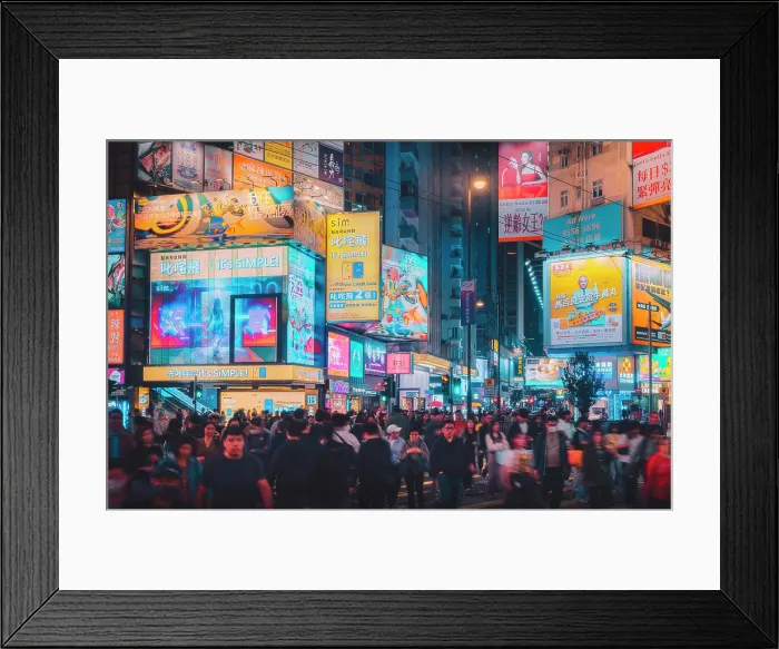 Framed Print : Causeway Bay crossing during night, Causeway Bay, east Point, Hong Kong, China Framed Print : Causeway Bay crossing during night, Causeway Bay, east Point, Hong Kong, China