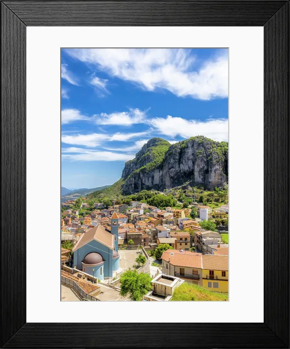 Framed Print : Village of Ulassai, Ogliastra province, Sardinia, Italy