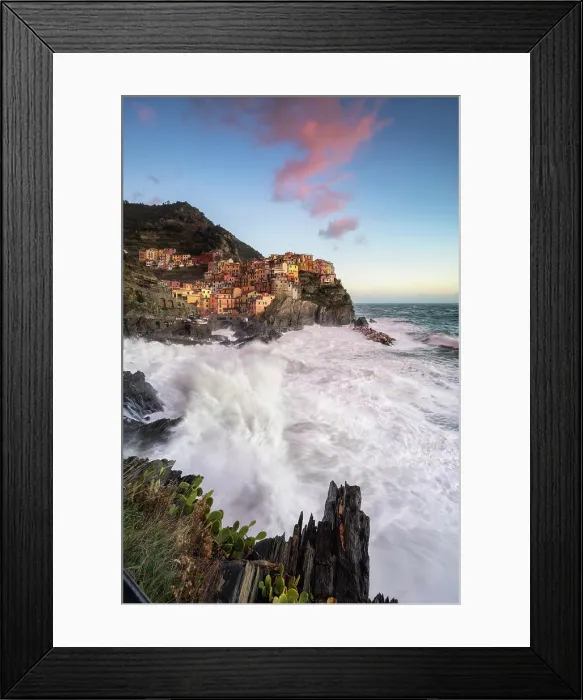 Framed Print : Storm at sunset on the cliff of the village of Manarola, Cinque Terre National Park, municipality of Riomaggiore, La Spezia province, Liguria district, Italy Framed Print : Storm at sunset on the cliff of the village of Manarola, Cinque Terre National Park, municipality of Riomaggiore, La Spezia province, Liguria district, Italy